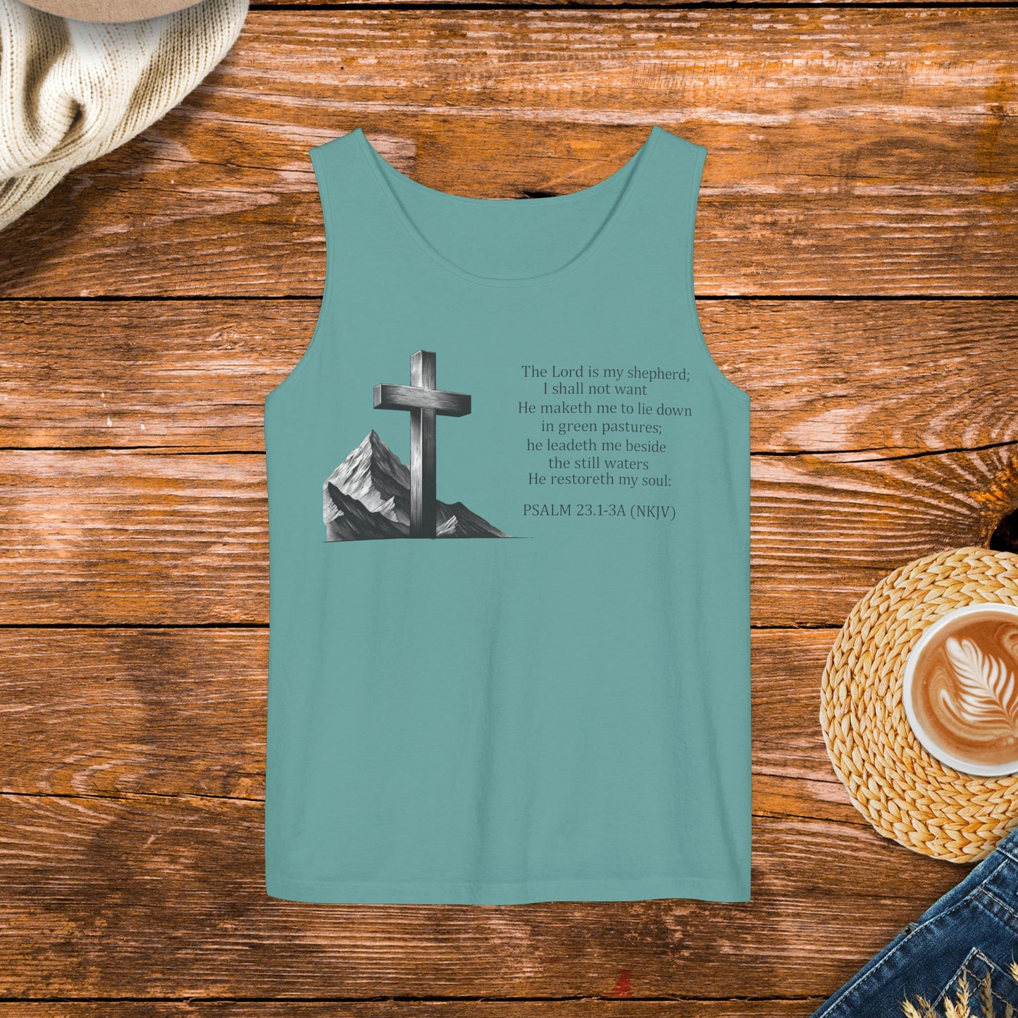 Psalm 23 Tank Top, The Lord is My Shepherd, Inspirational Scripture, Christian Inspirational Clothing