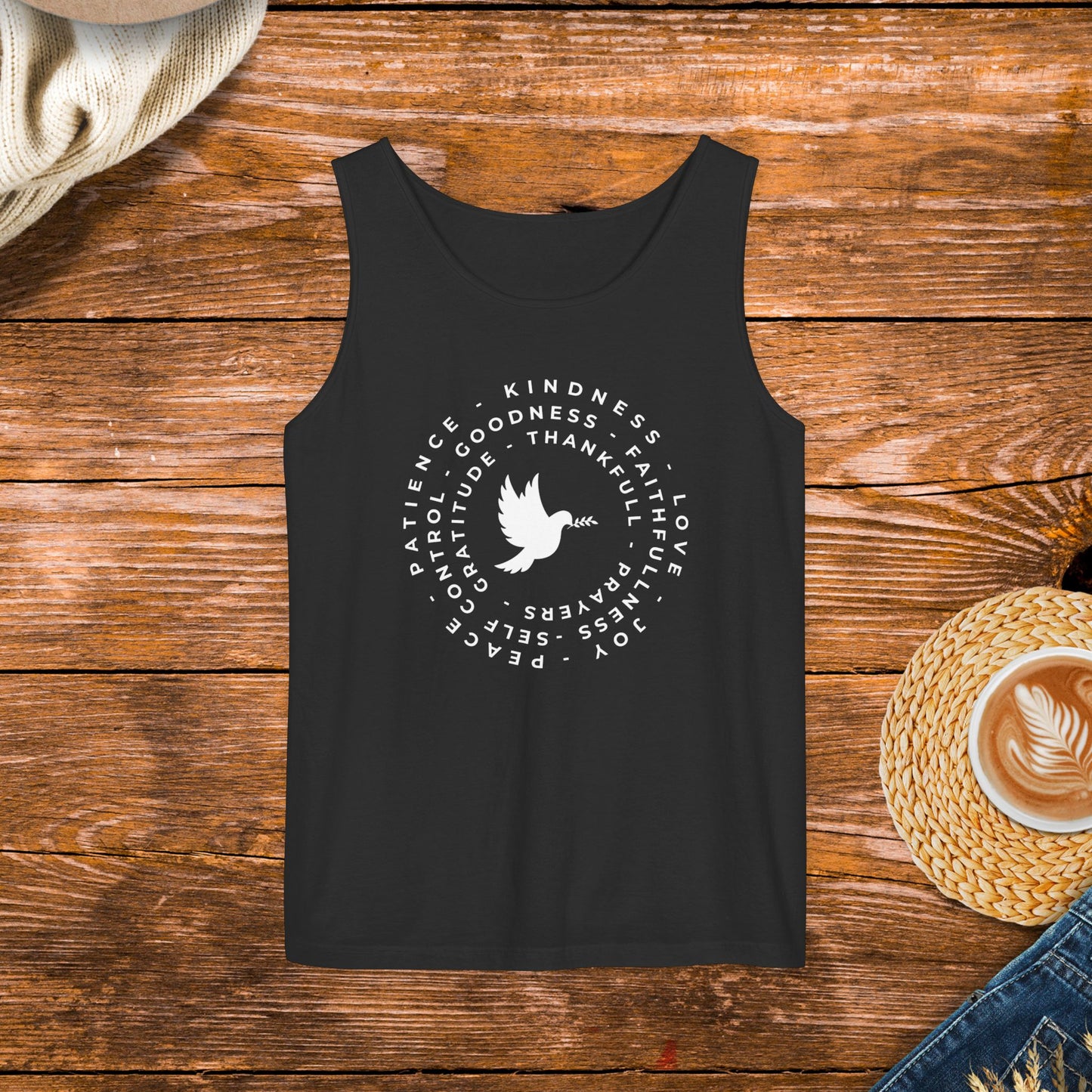 Inspirational Dove Tank Top, Spiritual Words Tank Top, Uplifting Message Apparel, Casual Wear Inspirational Tank Top.