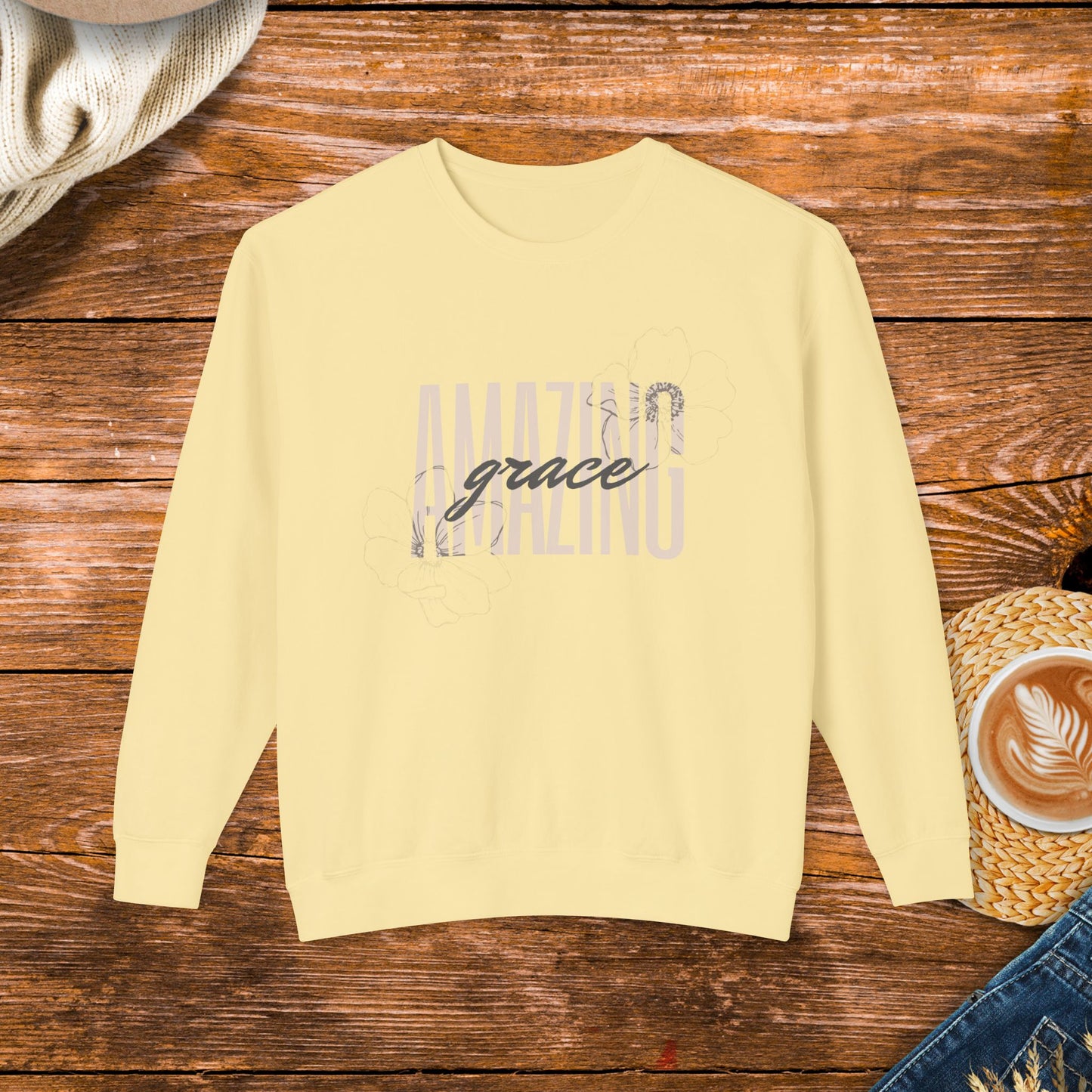 Amazing Grace Sweatshirt, positive message, religious, spiritual, Christian, Catholic