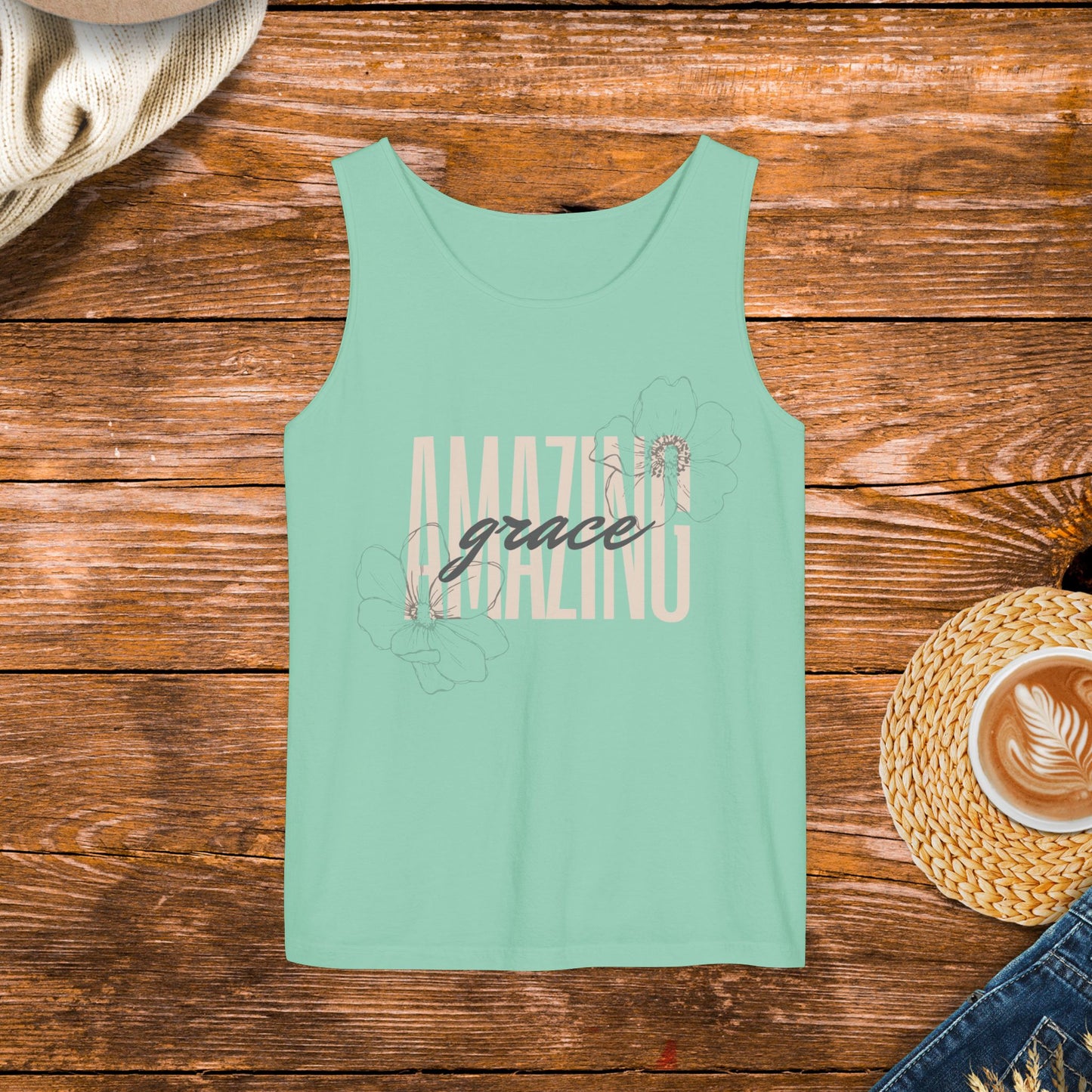 Amazing Grace Tank Top, religious, spiritual, Catholic, Christian, inspirational message