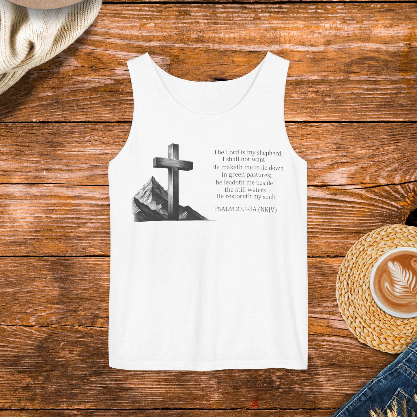 Psalm 23 Tank Top, The Lord is My Shepherd, Inspirational Scripture, Christian Inspirational Clothing