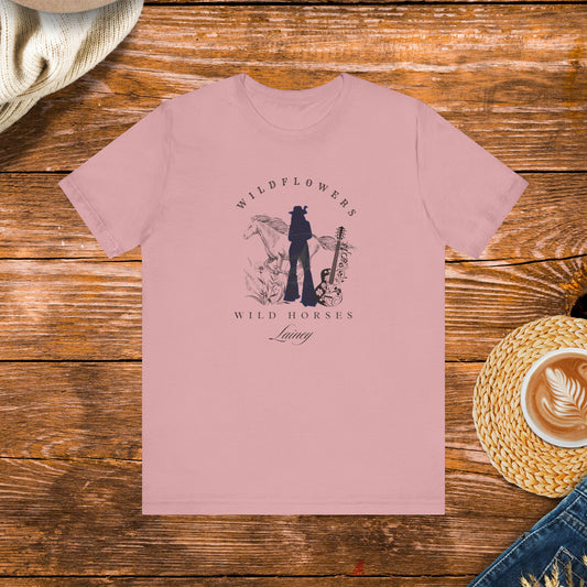 Wildflowers Wild Horses Tee, Bell Bottom Country inspired by country music