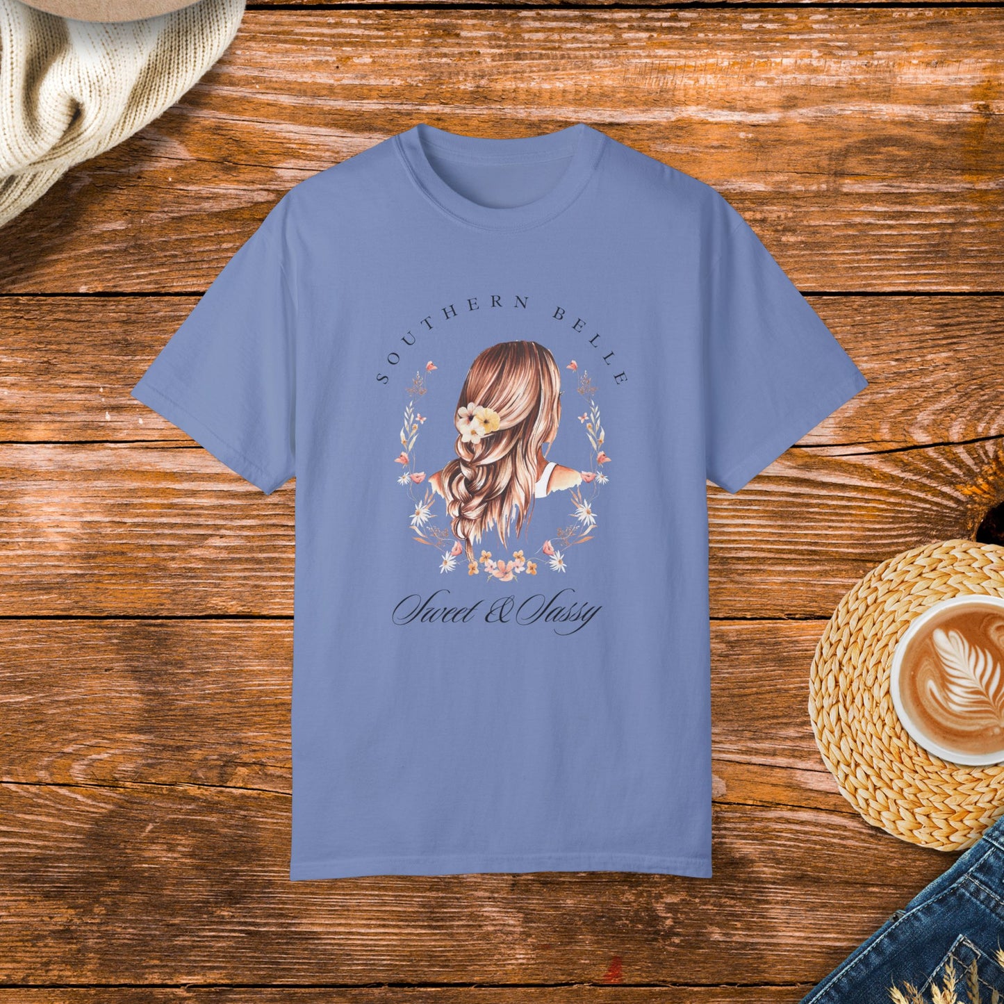 Southern Belle Shirt, Sweet and Sassy Shirt, Wildflower Design Shirt, Southern Style Clothing, Country Fashion Apparel.