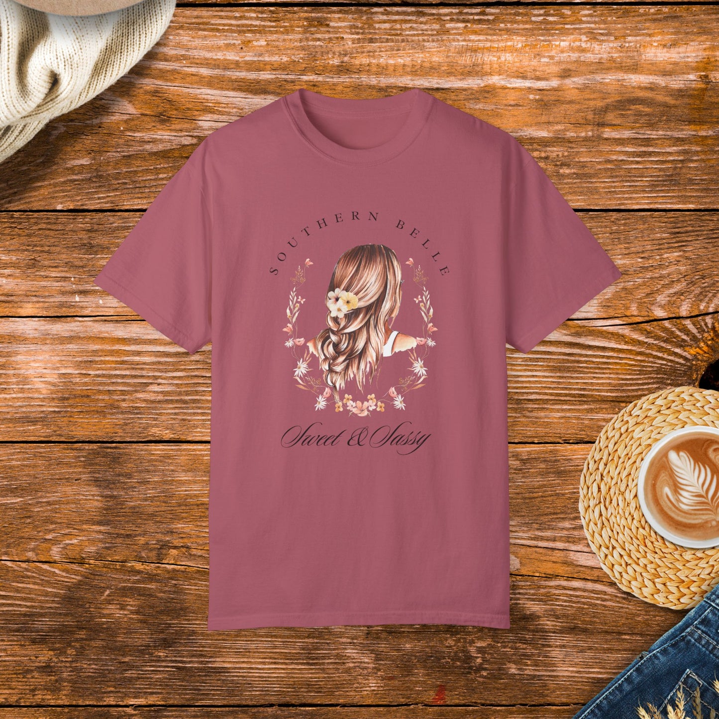 Southern Belle Shirt, Sweet and Sassy Shirt, Wildflower Design Shirt, Southern Style Clothing, Country Fashion Apparel.