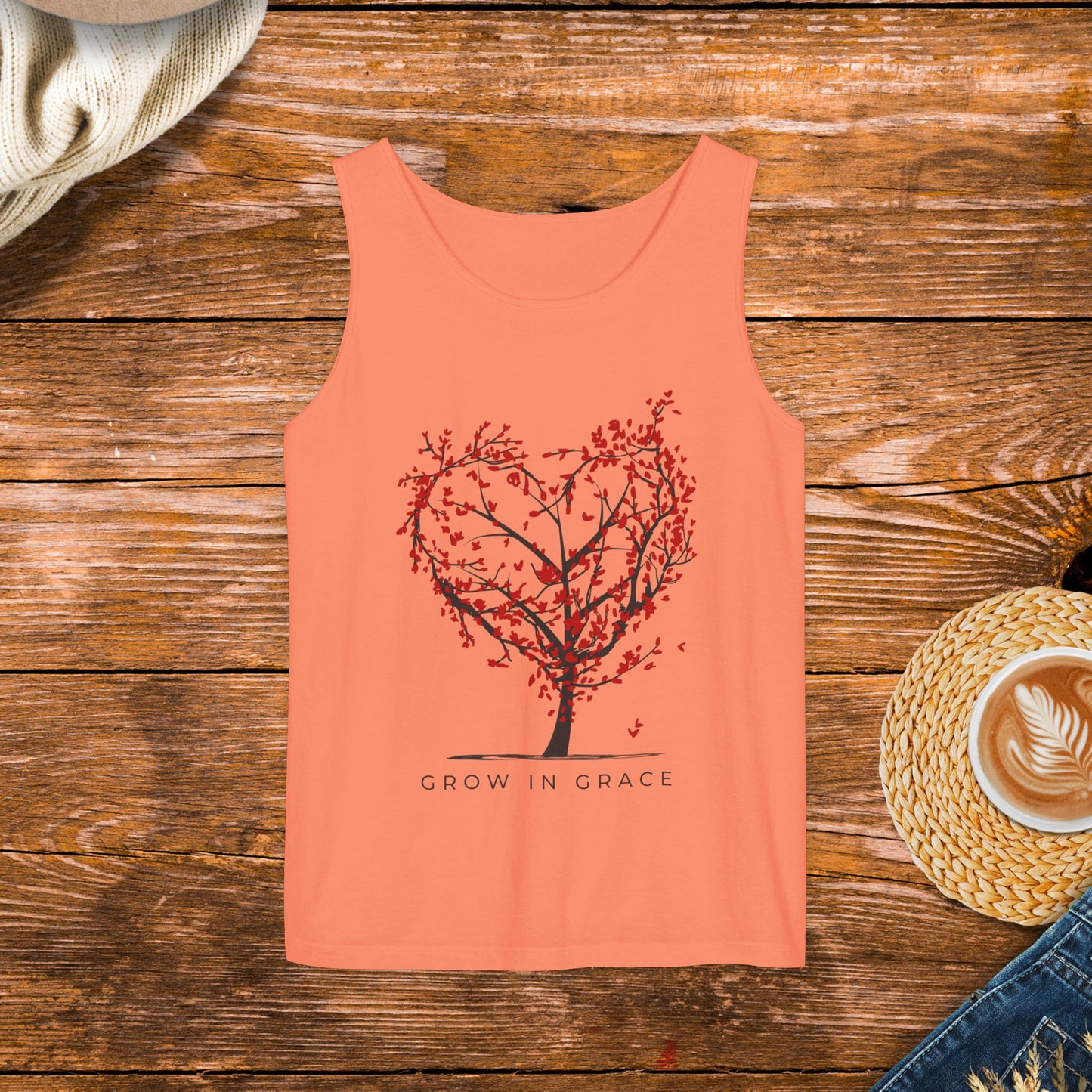 Grow in grace tank top, religious message, positive message, spiritual quote clothing.