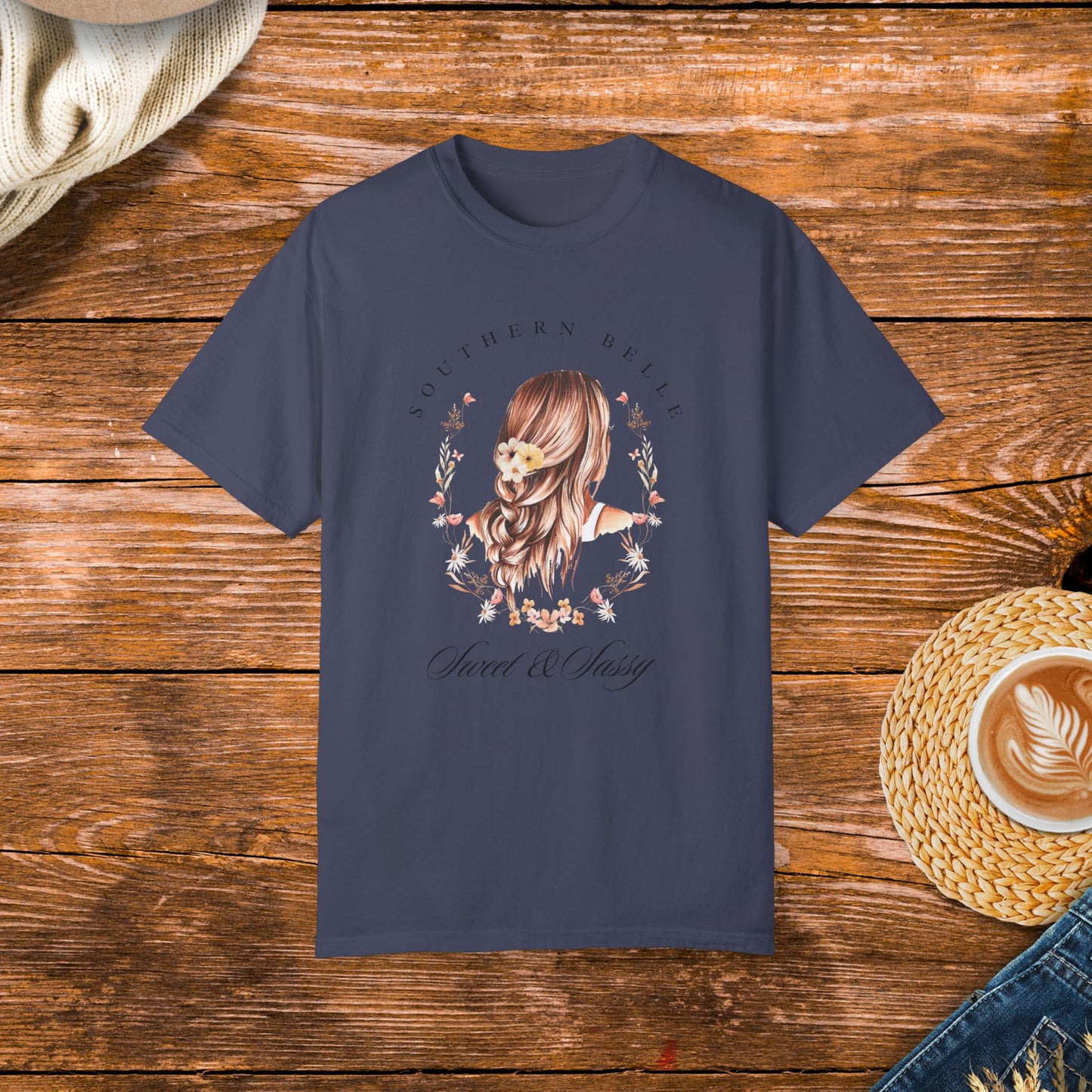 Southern Belle Shirt, Sweet and Sassy Shirt, Wildflower Design Shirt, Southern Style Clothing, Country Fashion Apparel.