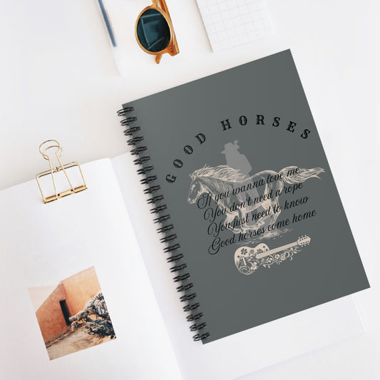 Whirlwind Good Horses Spiral Notebook inspired by country music