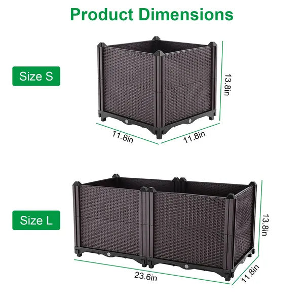 Raised Garden Bed Plant Growth Box With Self-watering System For Garden Patio Balcony Elevated Planter Box For Flowers Vegetables Herbs