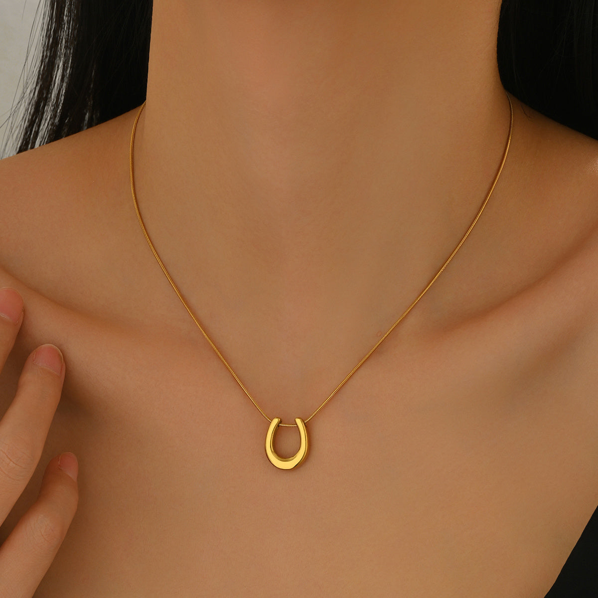Lxalry 18K Gold Plated Stainless Steel Necklace  Modern Minimalist Hypoallergenic Jewelry Tarnish Free Skin Safe Gift For Women Wife Mom  Everyday  Special Occasion Luxury